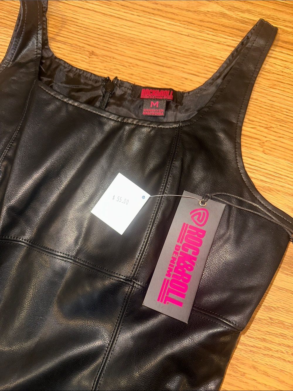 Rock & Roll Denim Black Leather Dress